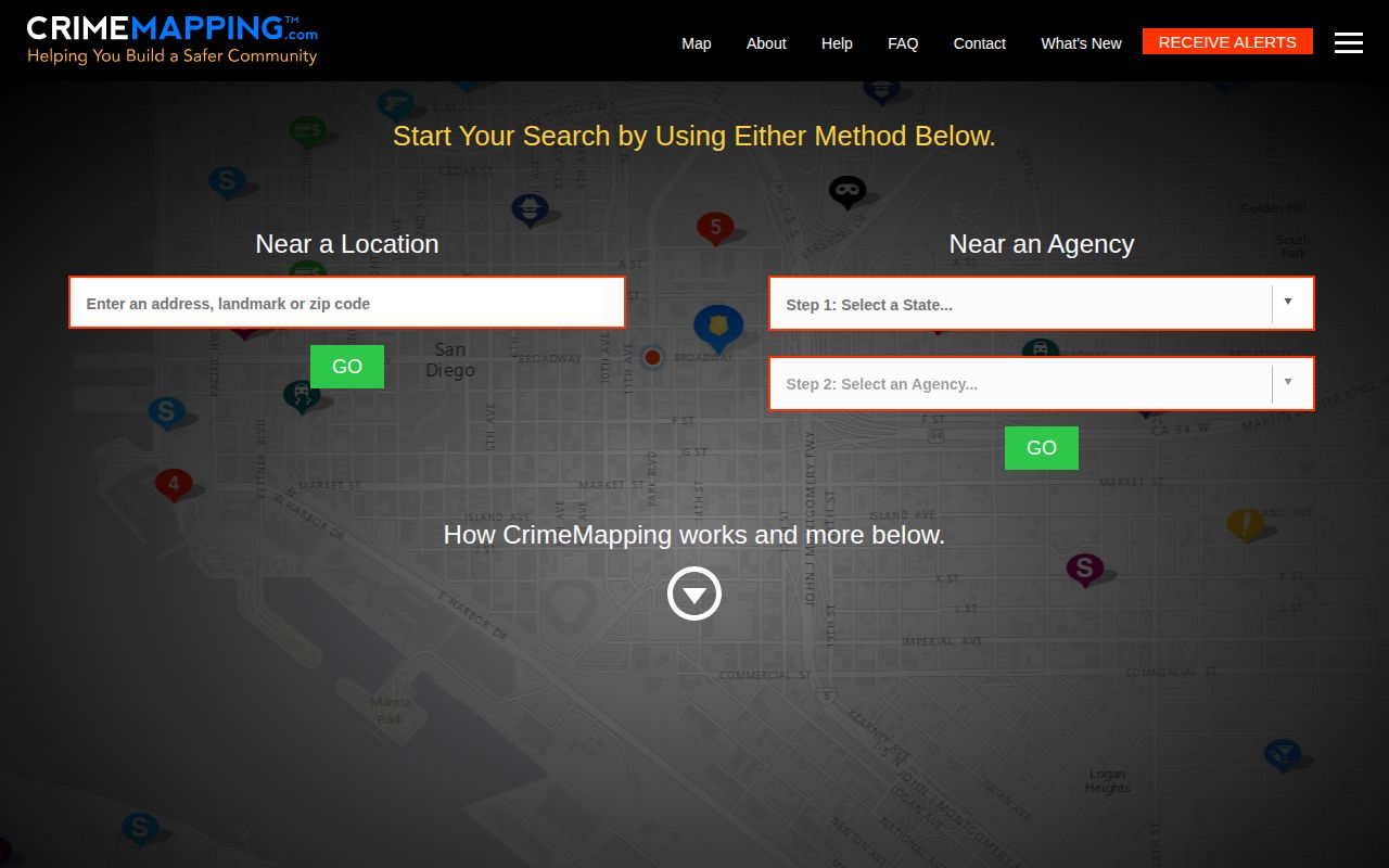 Orange County sheriff blotter CrimeMapping interface